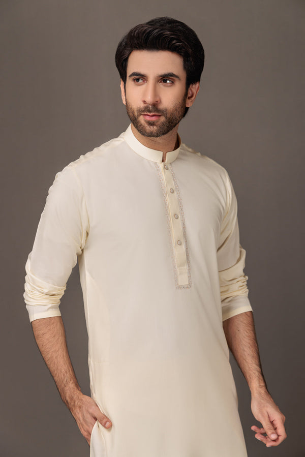 CREAM-BLENDED-KURTA SHALWAR - (KSW23-020) B-03
