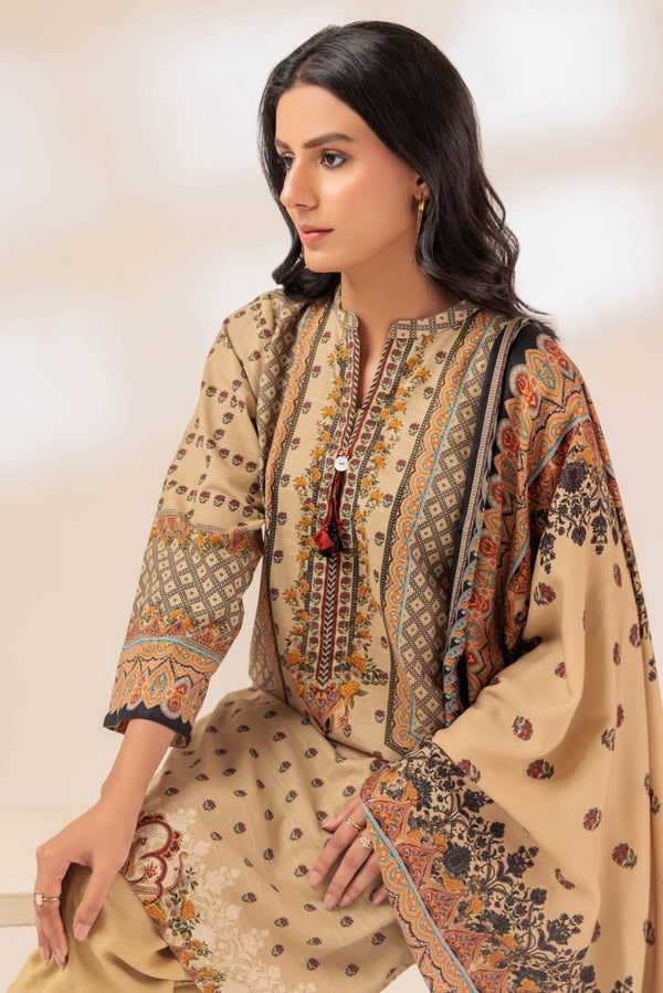 BEIGE-KHADDAR-3 PIECE (PWS6233P10) B-163