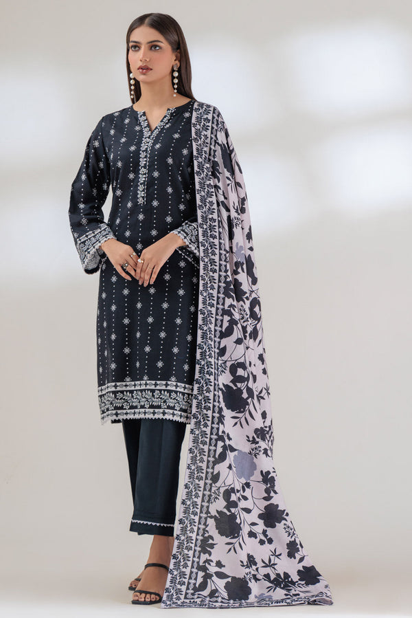 BLACK-KHADDAR-3 PIECE (PWS6233P30) B-224
